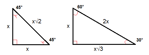 45-45-90 triangle, 30-60-90 triangle